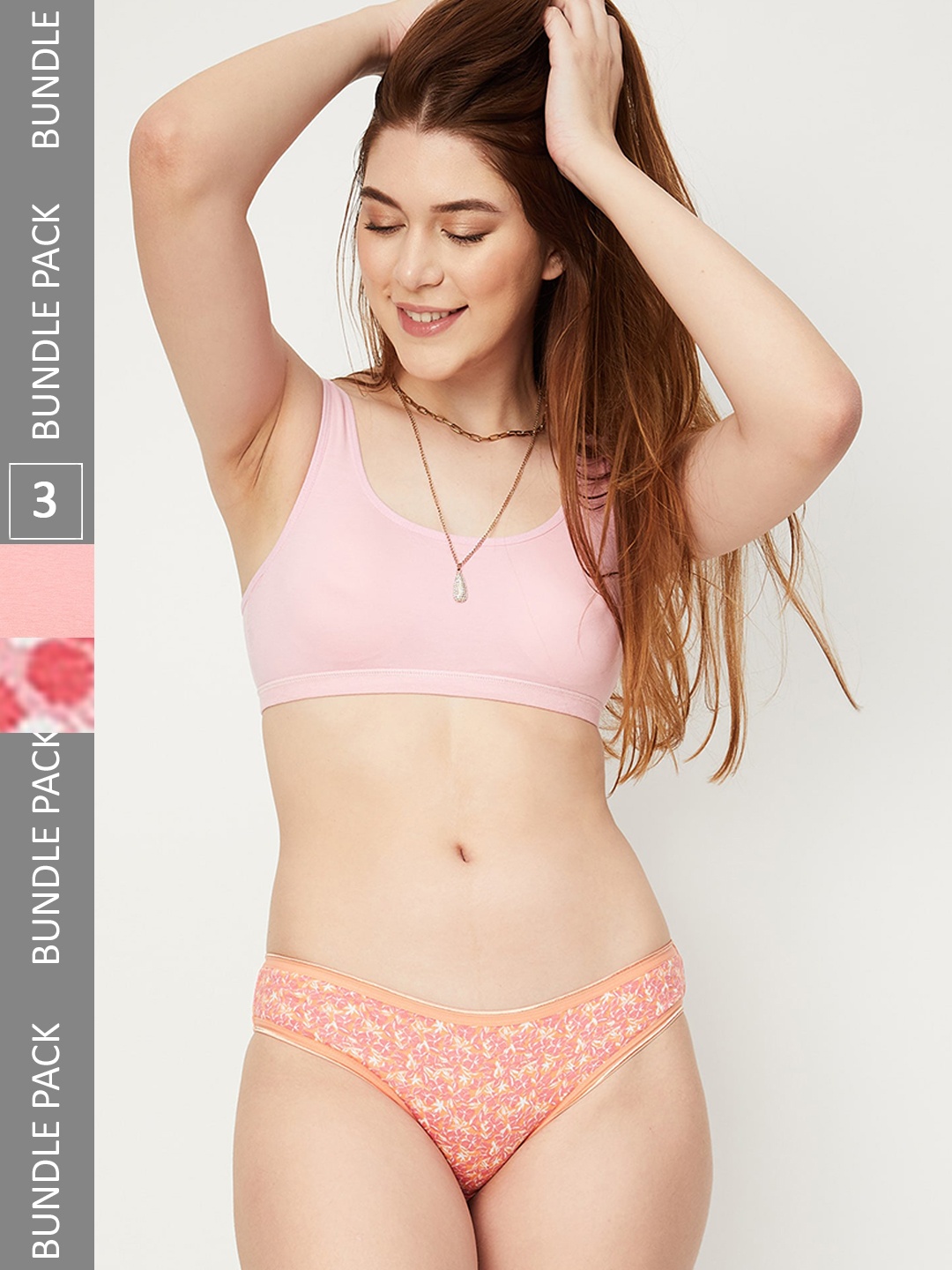 

max Pack Of 3 Cotton Anti-Bacterial Bikini Briefs 1000011652597, Pink
