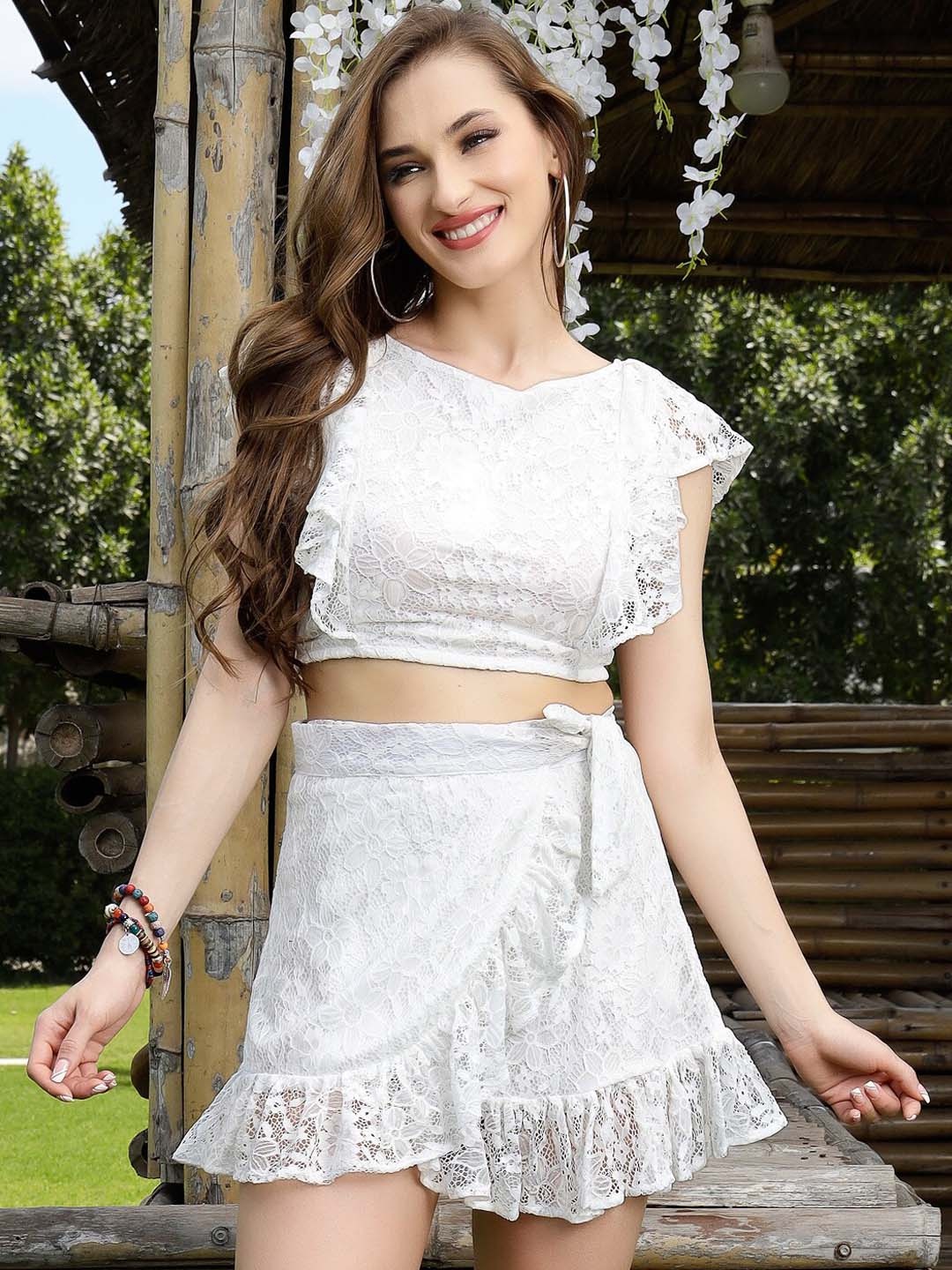 

Sera Women Self Design Co-Ords Set, White