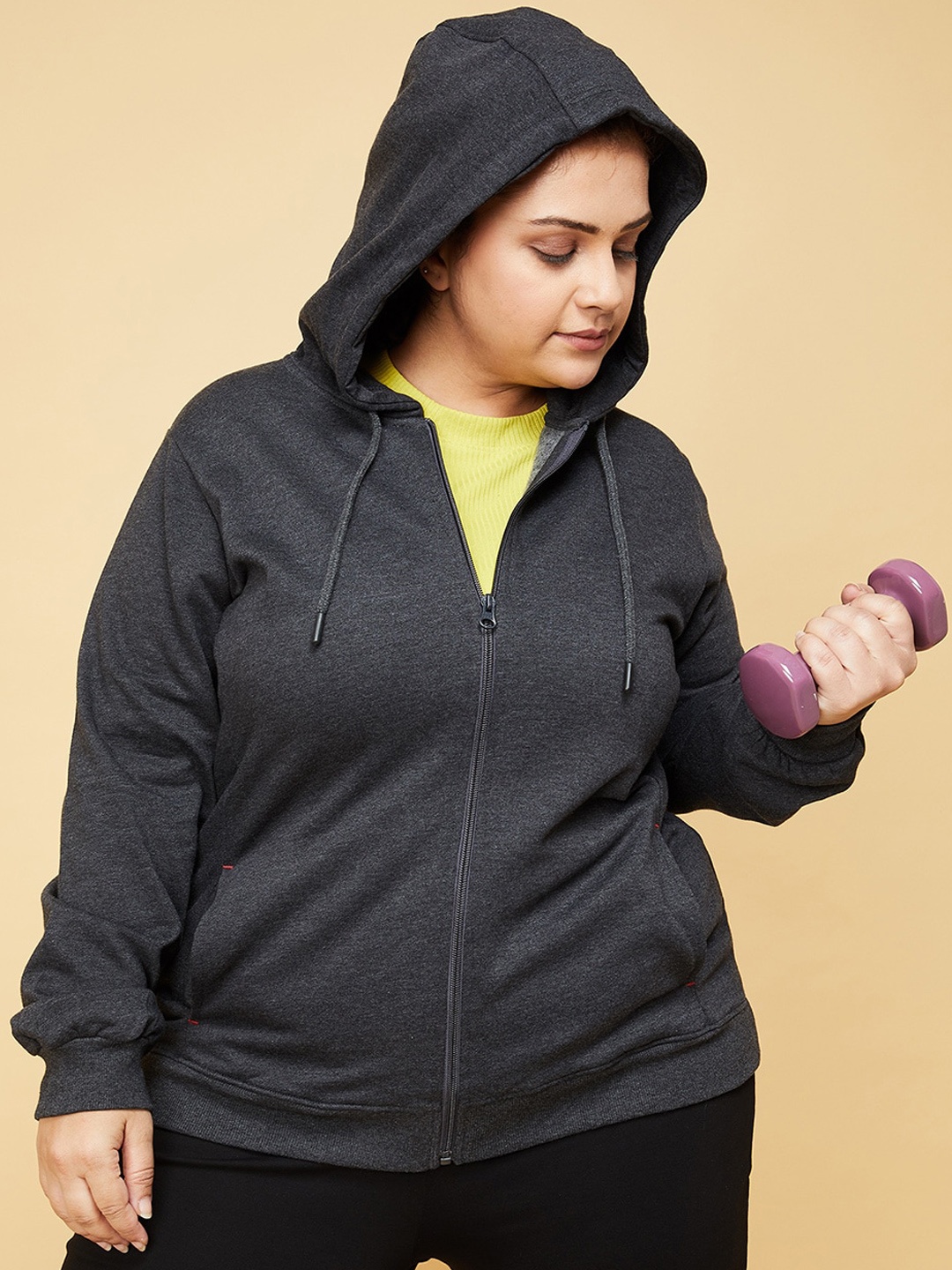 

max Women Grey Geometric Crop Sporty Jacket