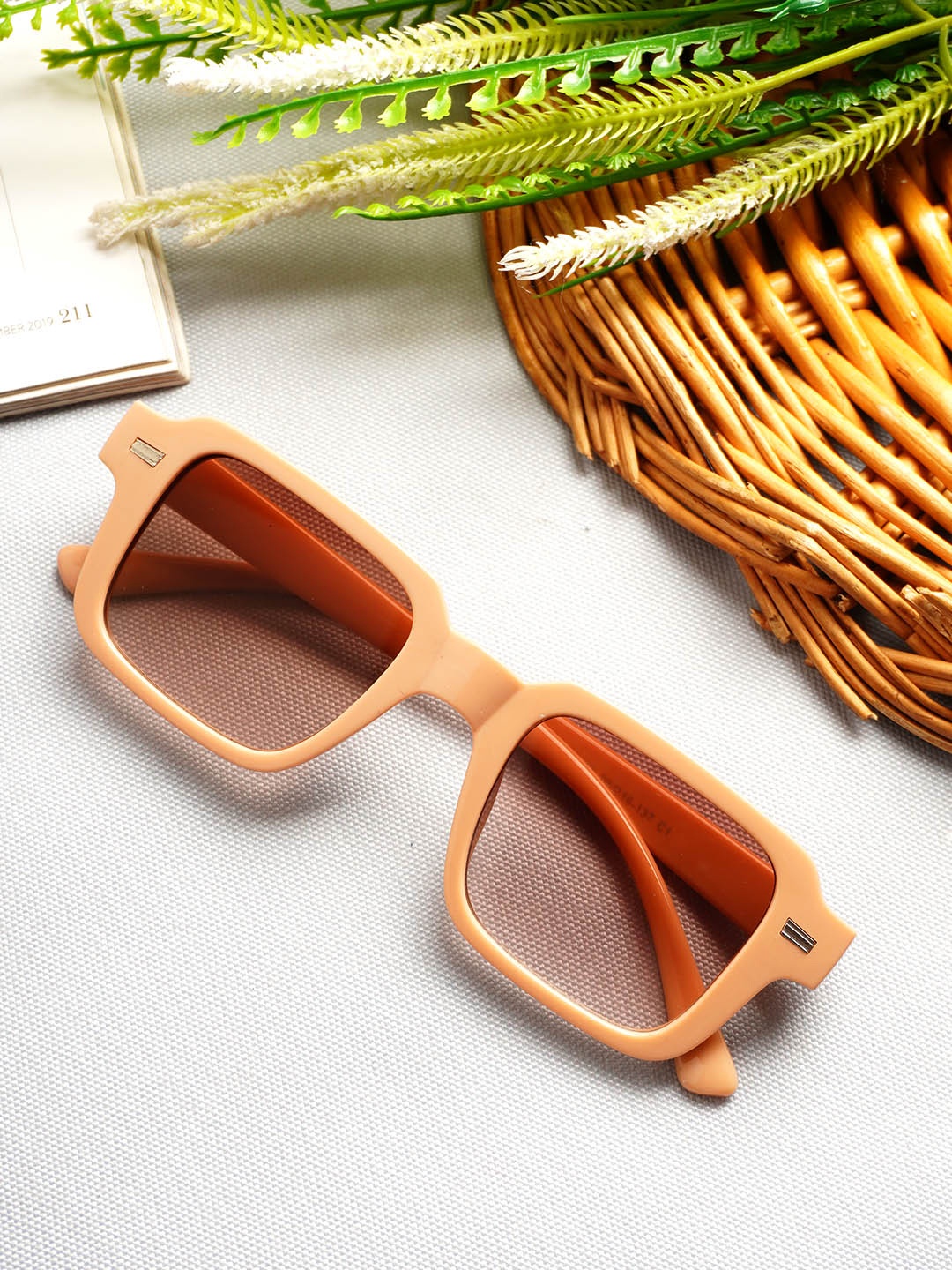 

Ferosh Plastic Full Rim Lens & Square Sunglasses, Brown