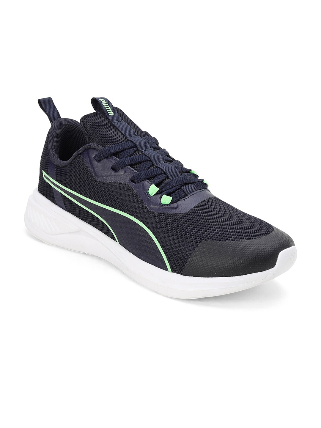 

Puma Men Foam Stride Woven-Design Marking Textile Sports Running Shoes, Blue