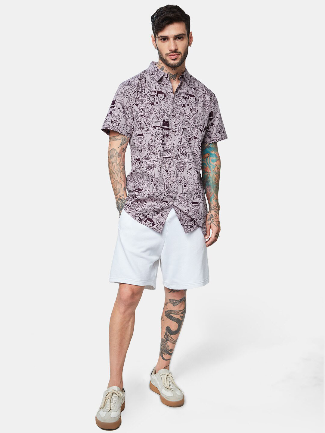 

The Souled Store Men Grey Relaxed Printed Casual Shirt