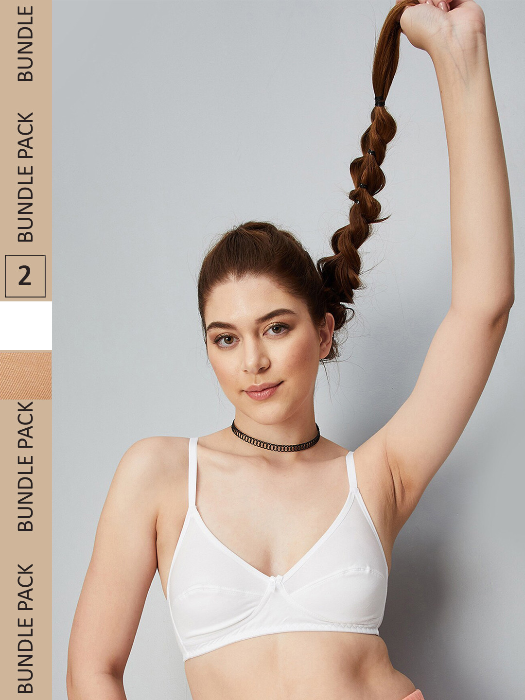 

max Pack Of 2 Printed Lightly Padded Non-Wired Full Coverage Super Support Bra, White