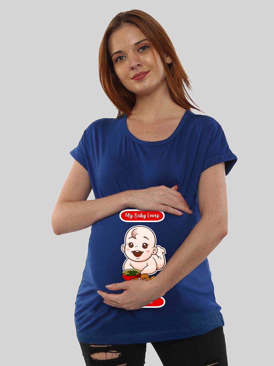 

SillyBoom Women Blue Applique T-shirt