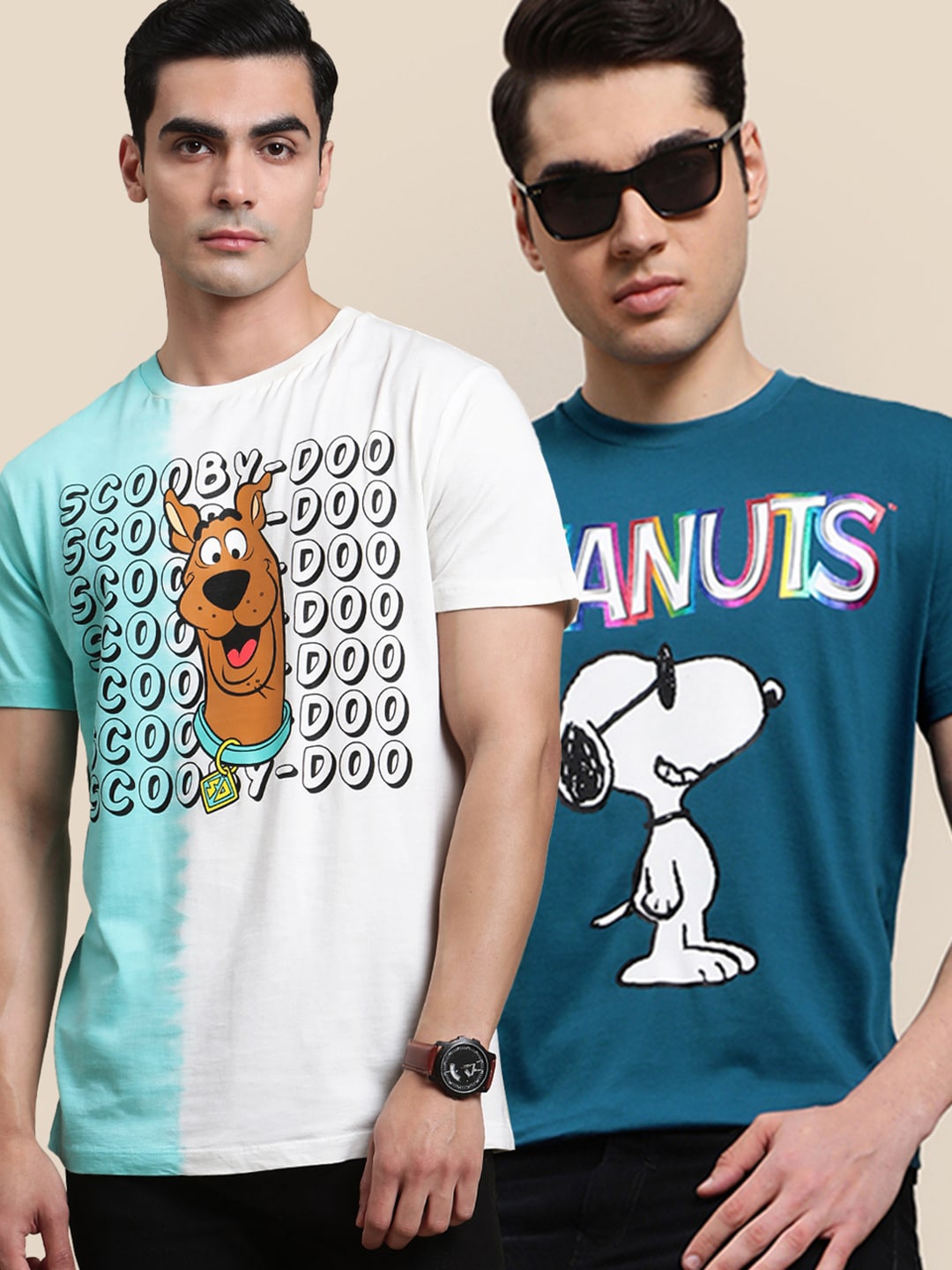 

Free Authority Pack Of 2 Graphic Printed Cotton T-Shirt, Blue