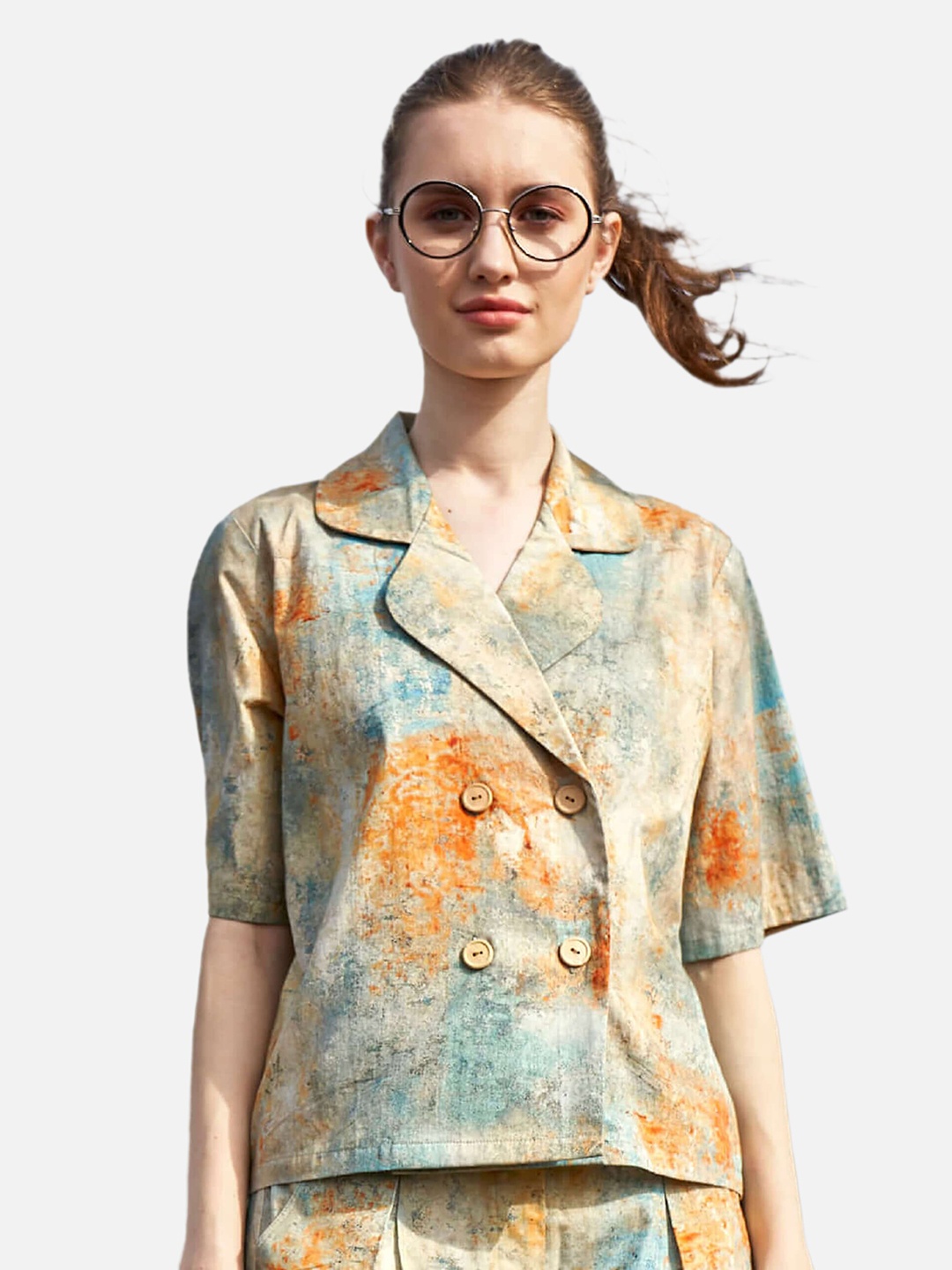 

NEOFAA Women Green Printed Casual Shirt