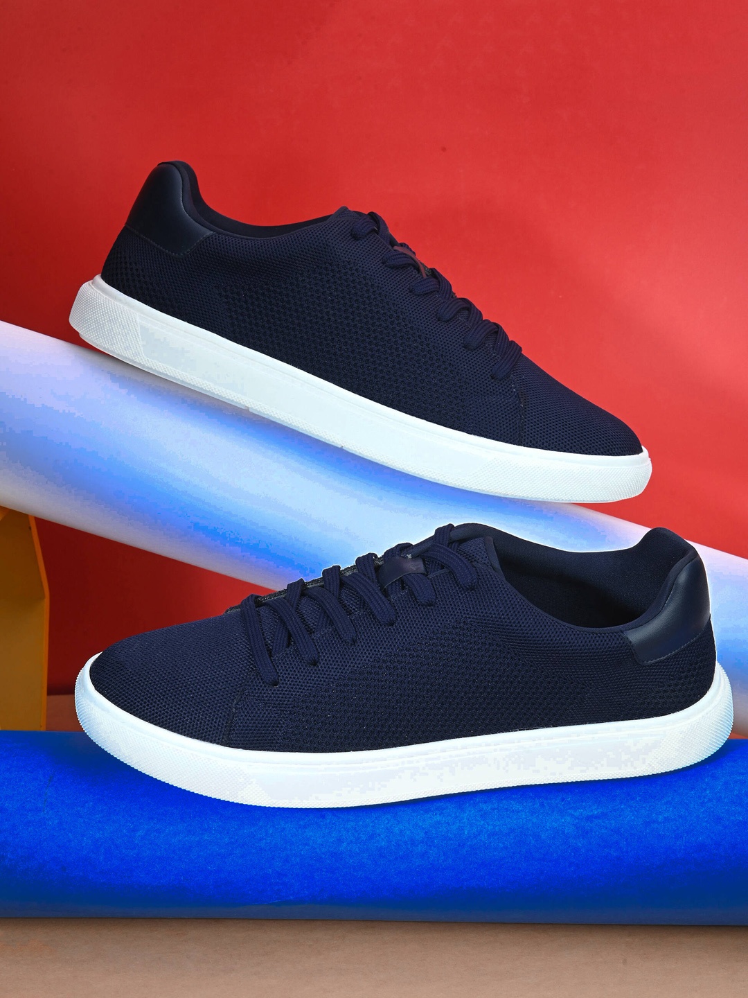 

HRX by Hrithik Roshan Men Woven Design Sneakers, Navy blue