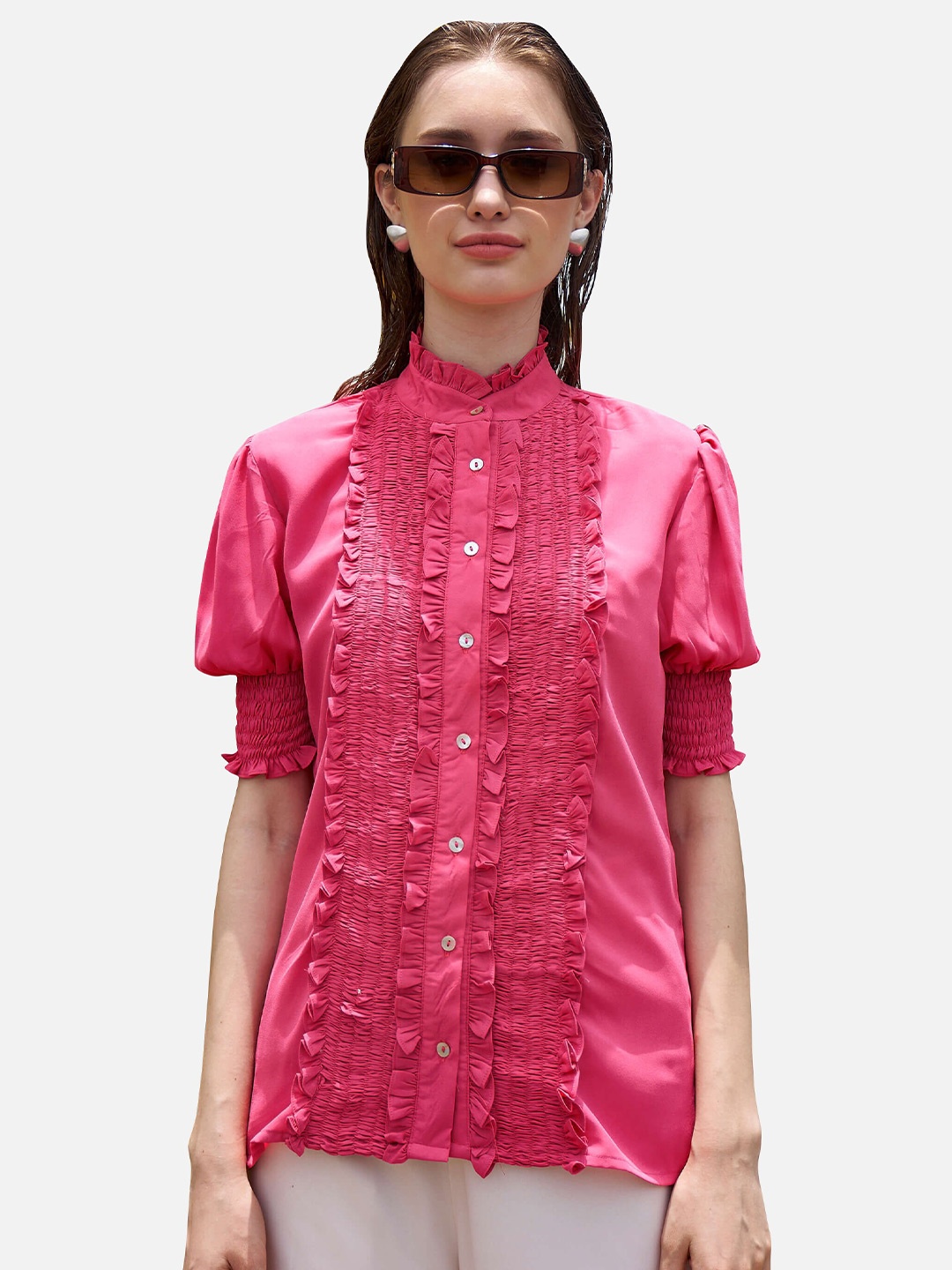 

NEOFAA Women Pink Casual Shirt