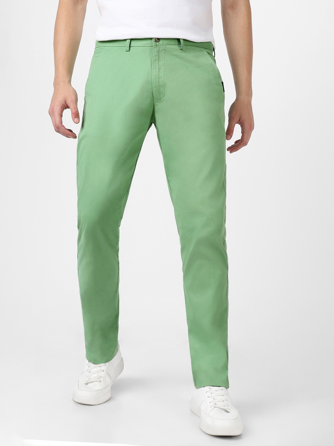 

Urbano Fashion Men Slim Fit Easy Wash Cotton Chinos, Green