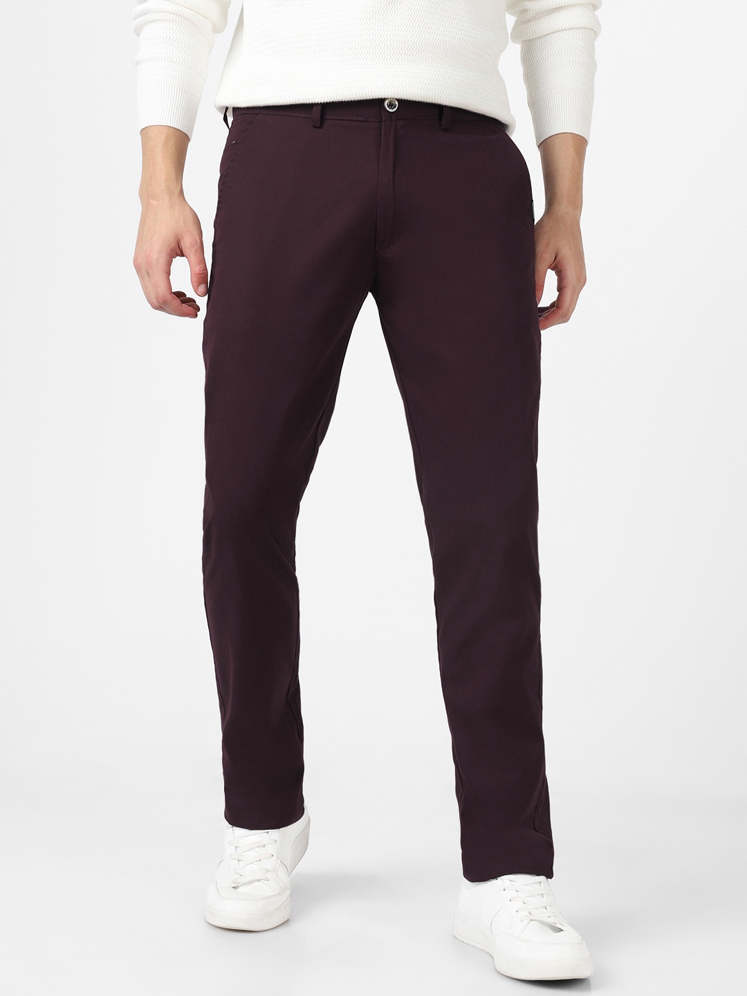 

Urbano Fashion Men Maroon Slim Fit Easy Wash Trousers