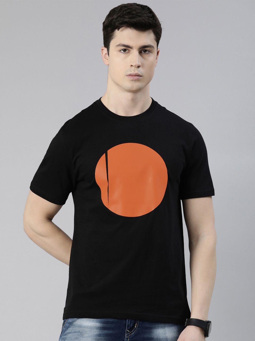 

recast Graphic Printed Pure Cotton Bio Finish T-shirt, Black