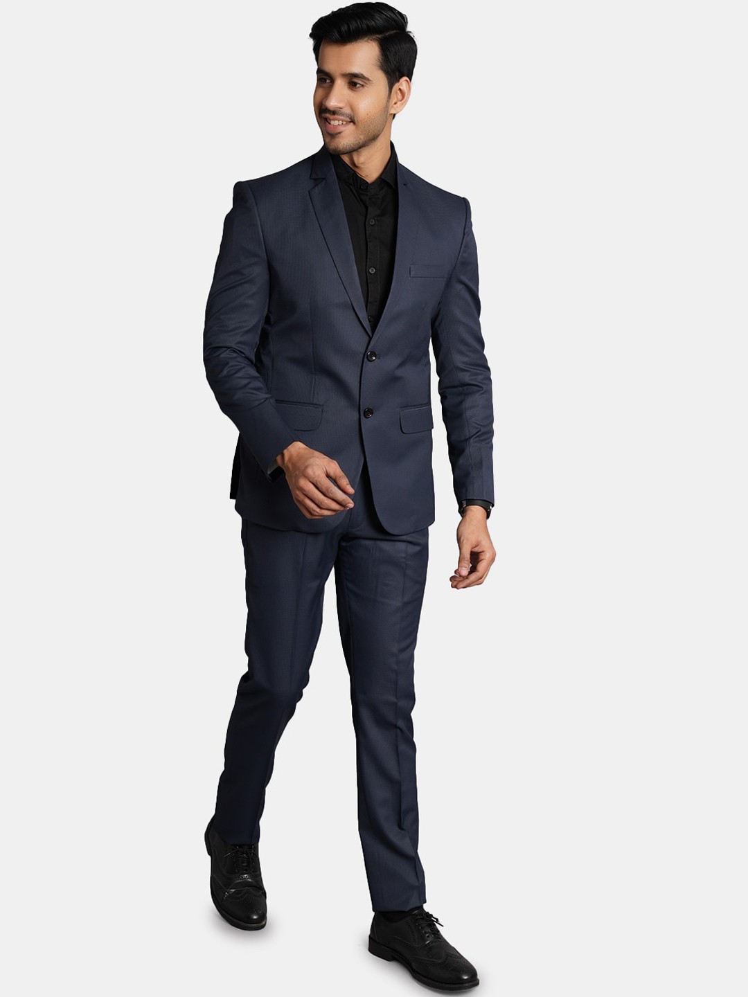 

Wintage Men Single-Breasted 2-Piece Formal Suit, Black
