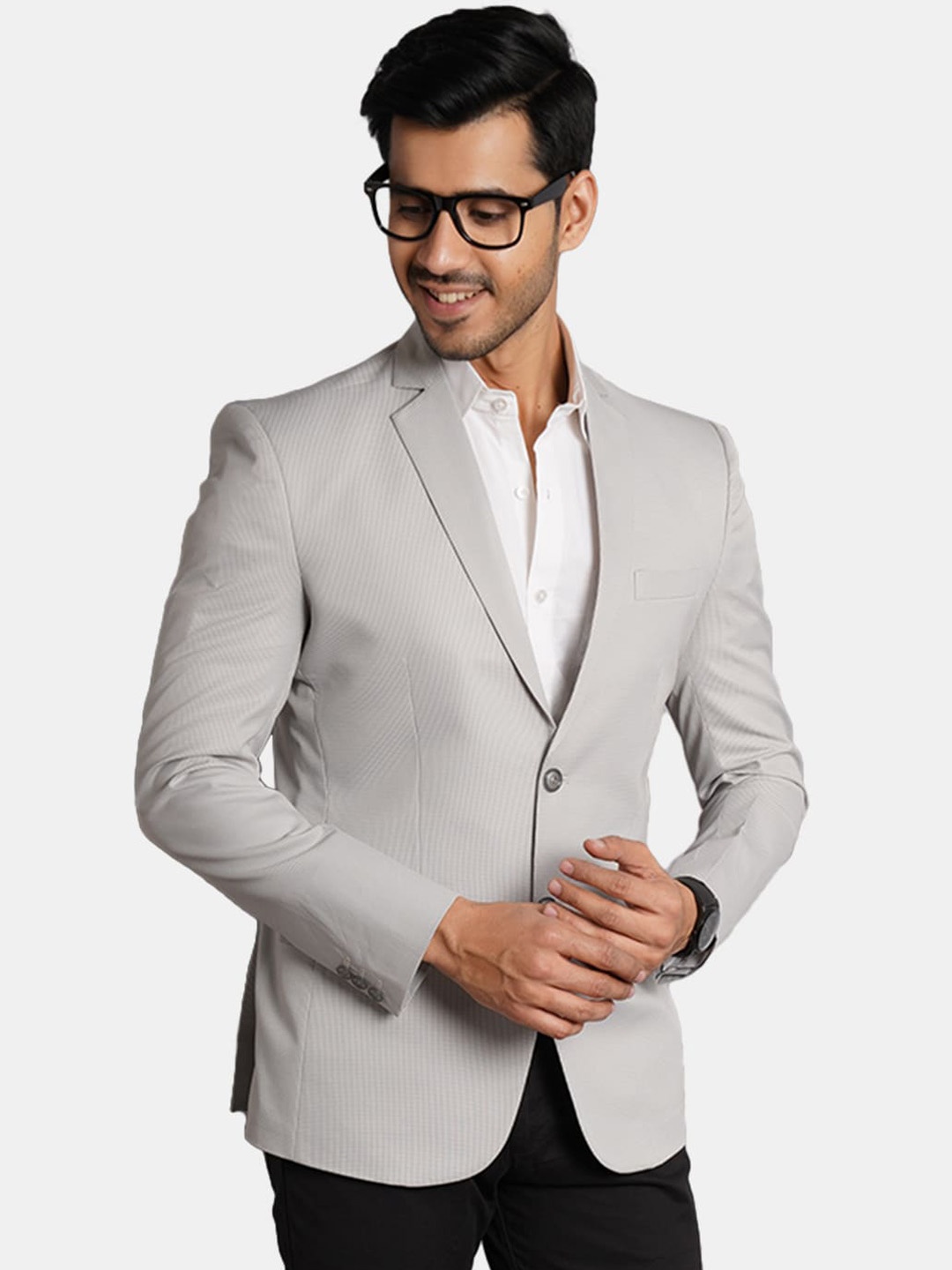 

Wintage Single-Breasted Casual Blazer, Grey