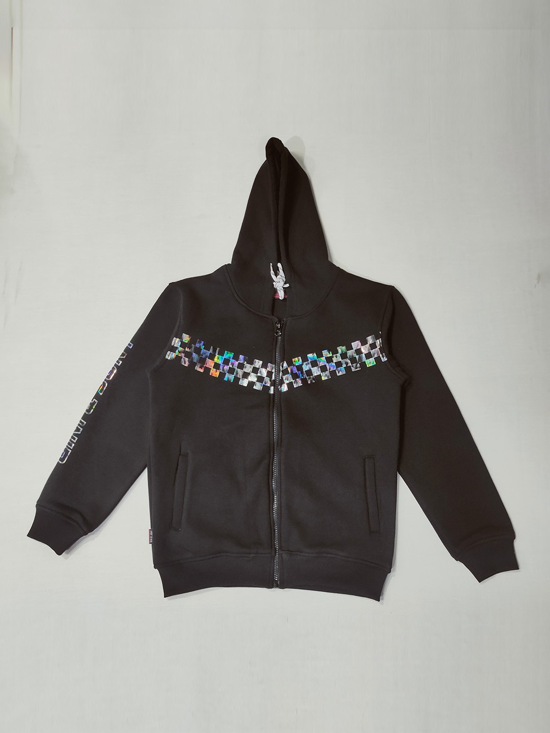 

Gini and Jony Boys Holograph Printed Bomber Jacket, Black