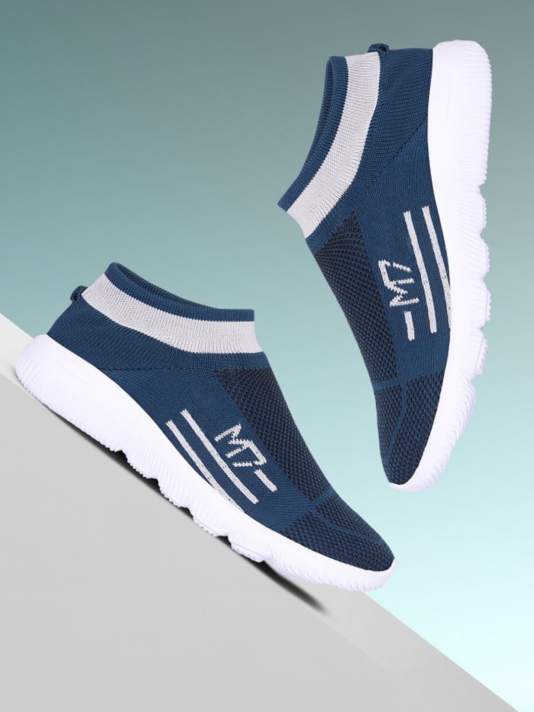 

M7 by Metronaut Men Woven Design Lightweight Slip-On Sneakers, Blue