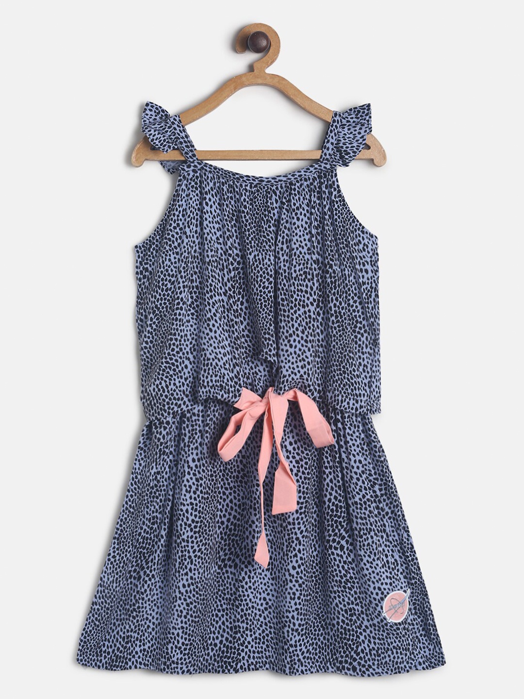 

TALES & STORIES Shoulder Straps Tie-Up Dress, Blue