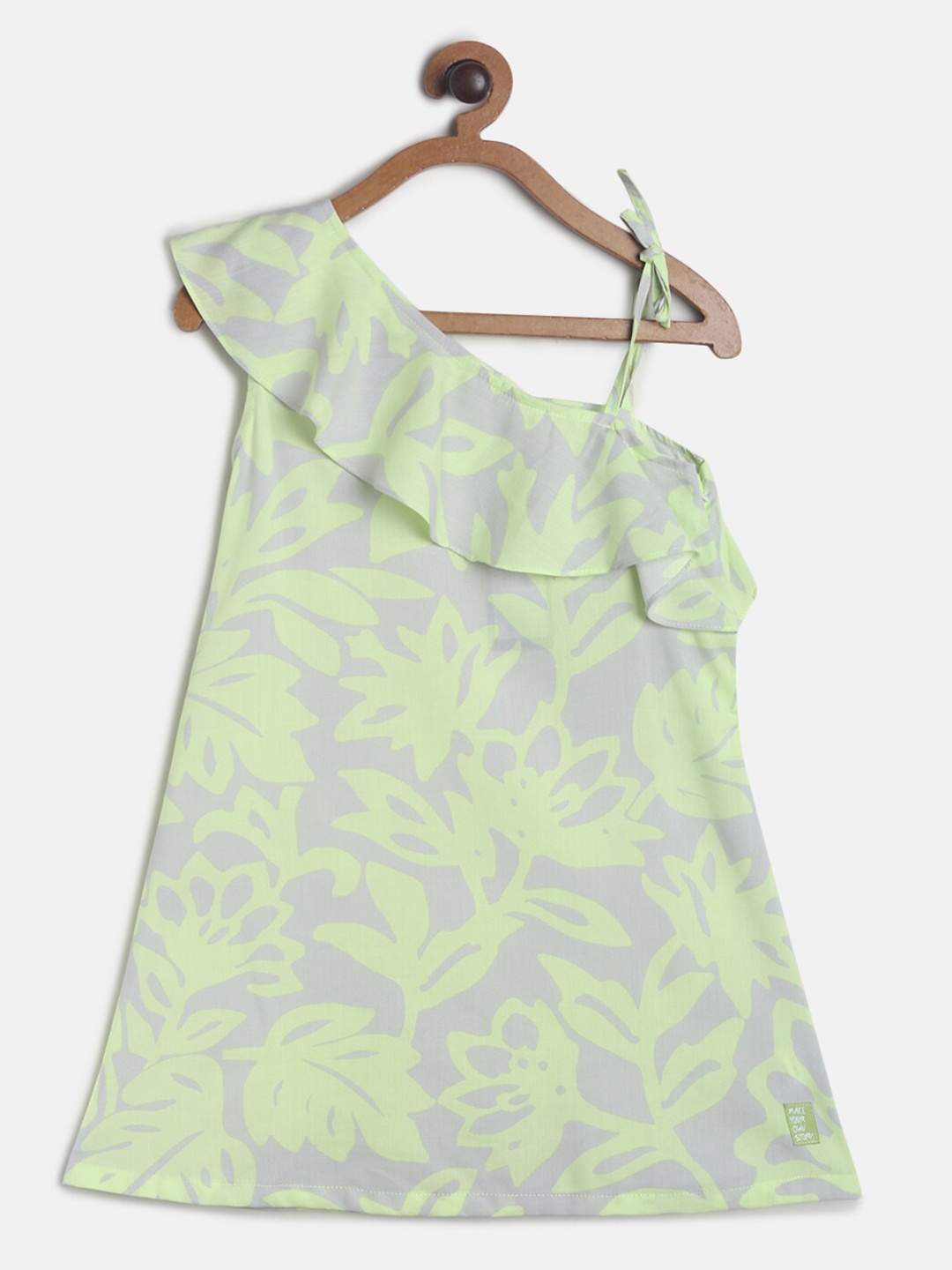

TALES & STORIES Floral Ruffled A-Line Dress, Green