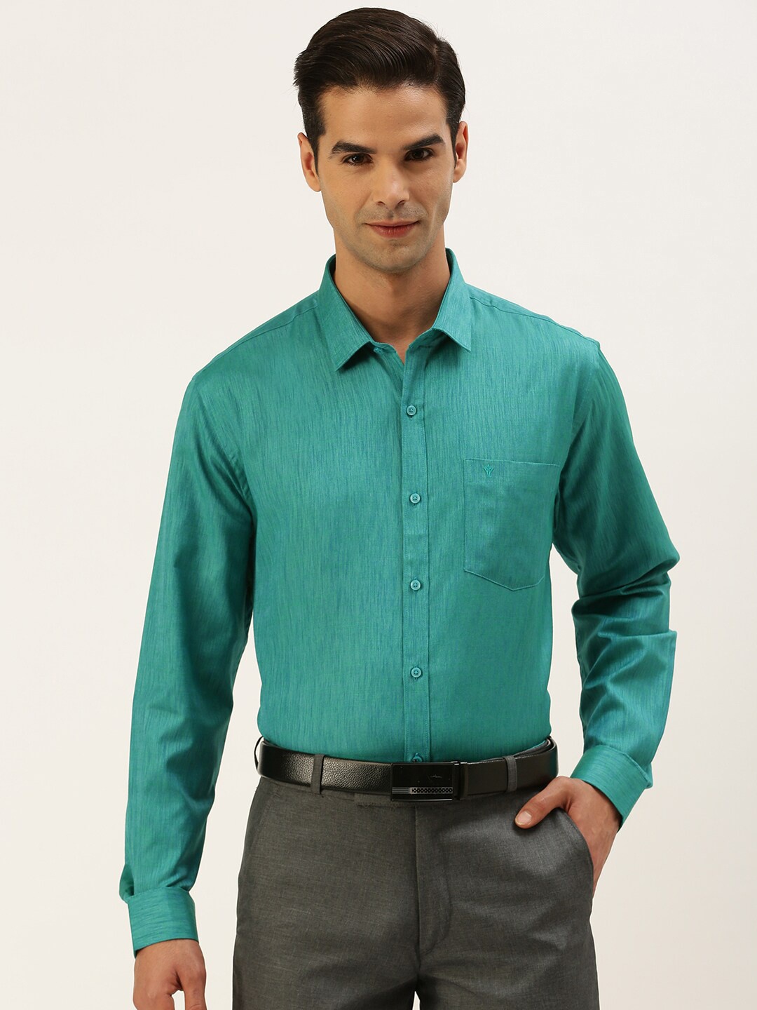 

Ramraj Regular Fit Formal Shirt, Green