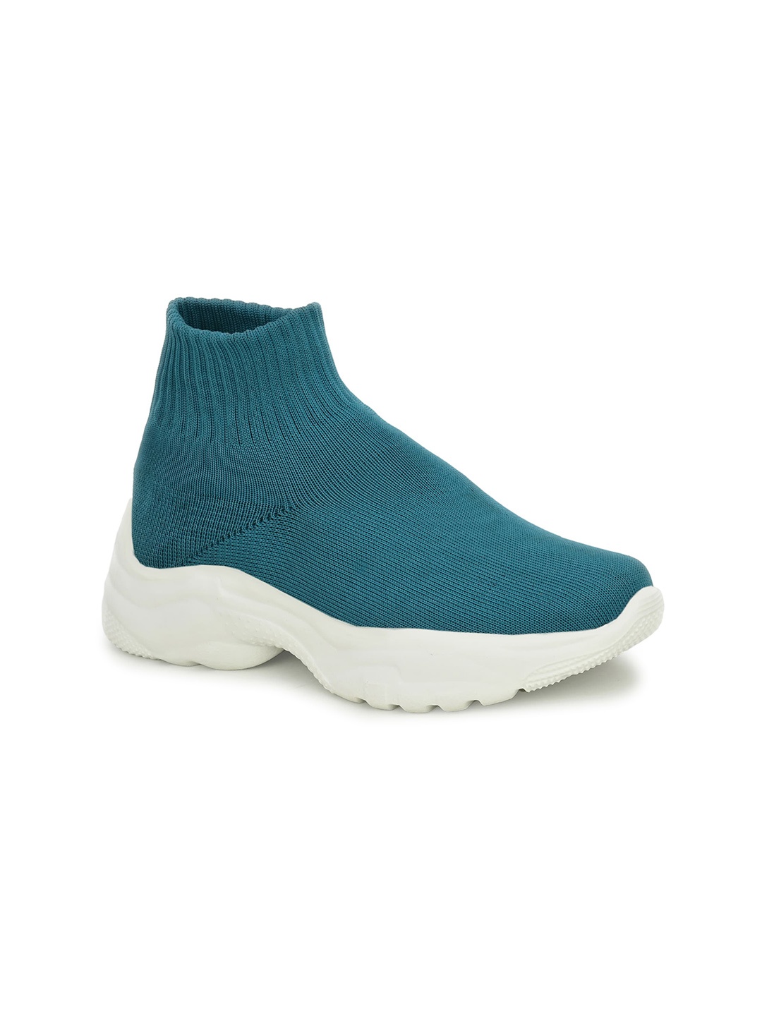 

AfroJack Women Woven design Mid-Top Slip-On Sneakers, Teal