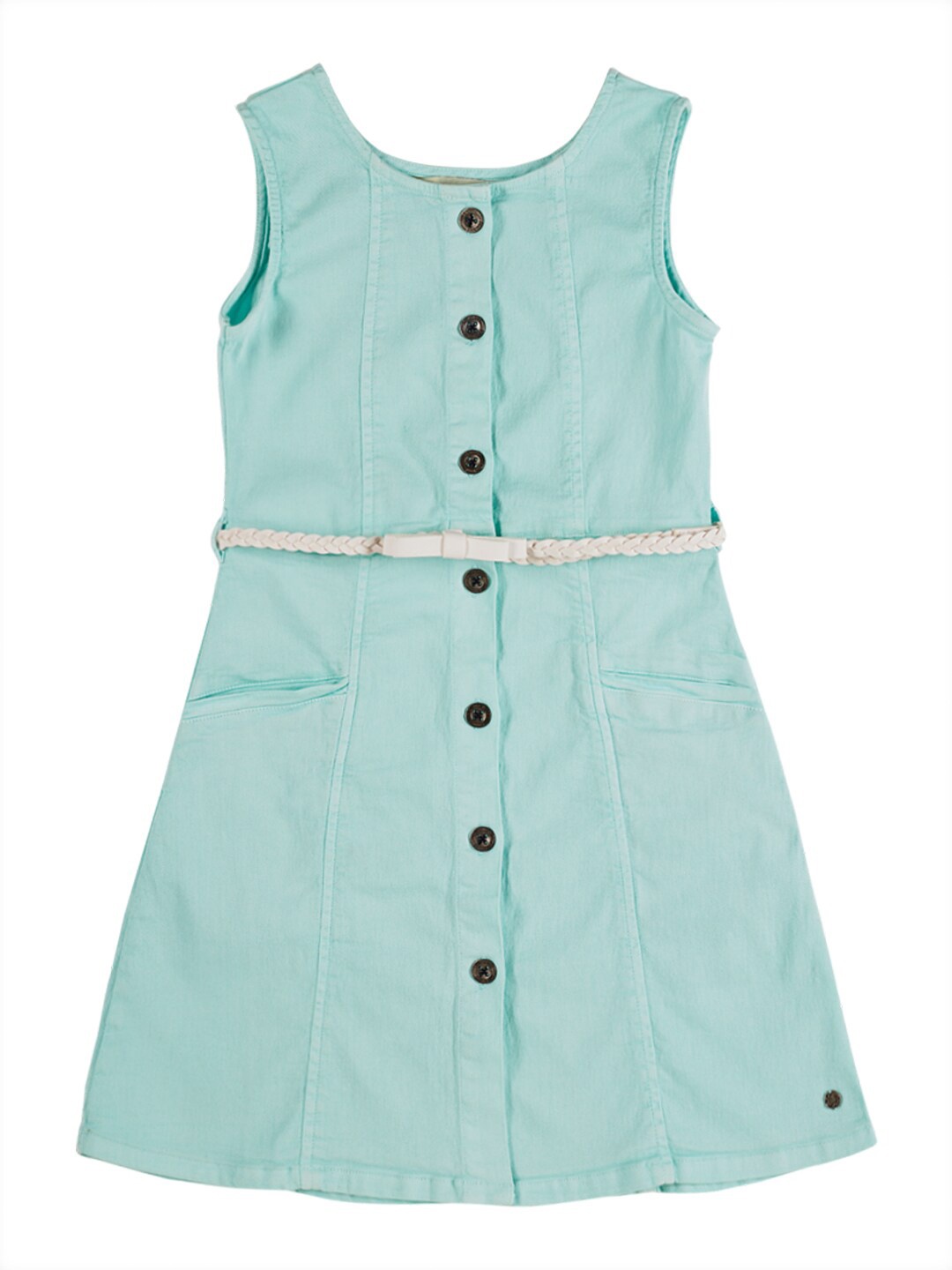 

Gini and Jony Round Neck Sleeveless Cotton Dress, Blue