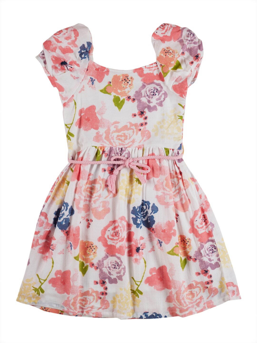 

Gini and Jony Puff Sleeves Floral Printed Dress, Pink