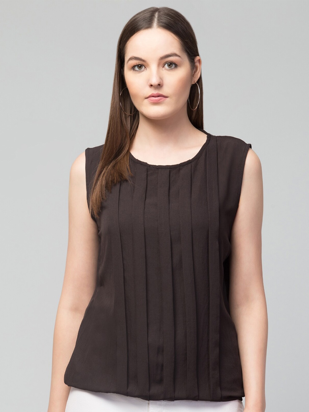 

Apraa & Parma Black Fringed Styled Back Top