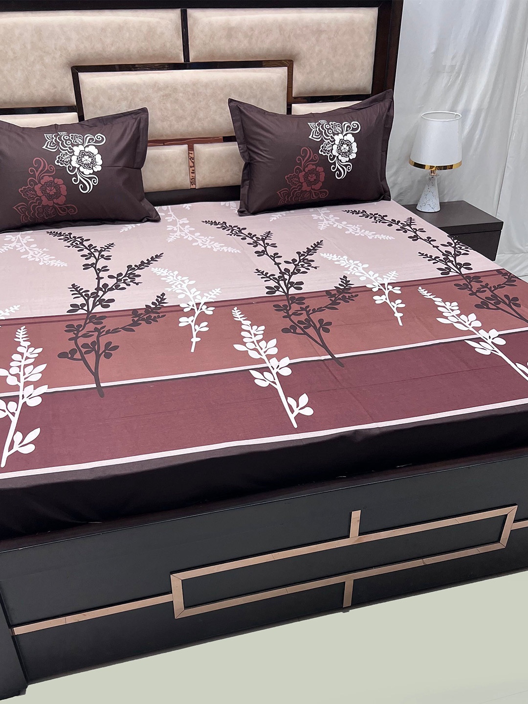 

Pure Decor Royal Lifestyle Pink 400 TC Pure Cotton King Bedsheet with 2 Pillow Covers