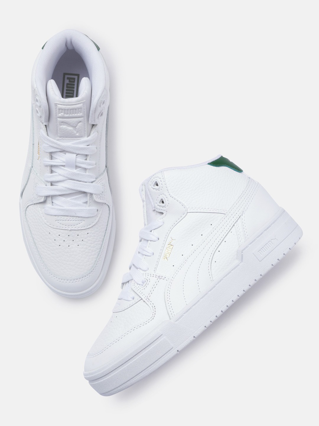 

Puma Unisex Perforated Leather Sneakers, White