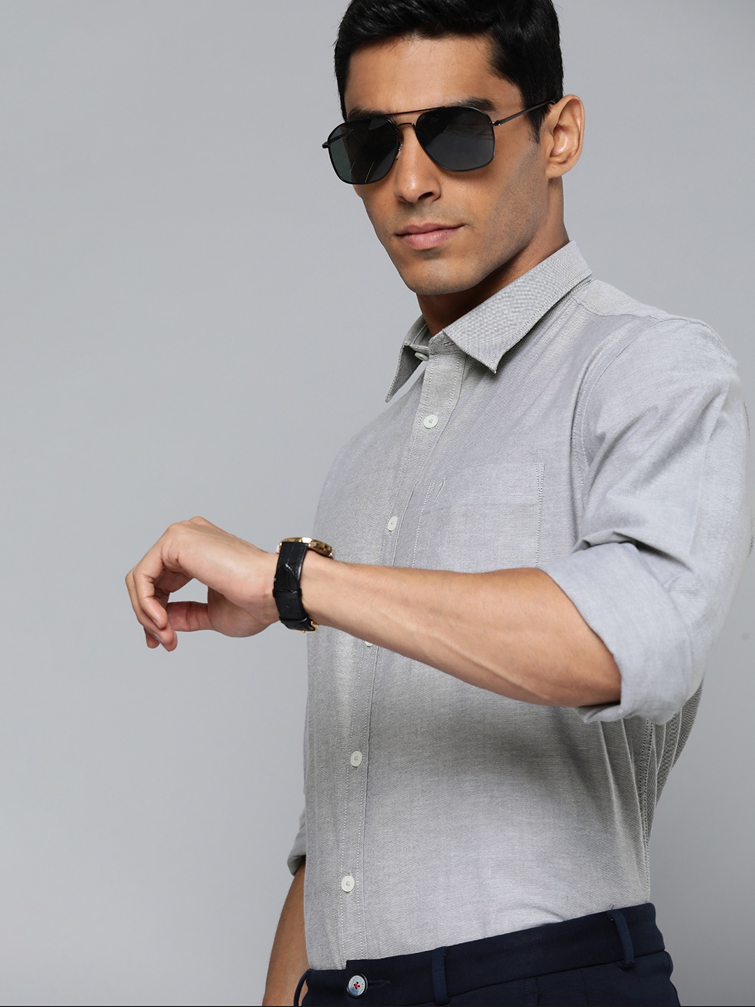 

Indian Terrain Slim Fit Semiformal Shirt, Grey