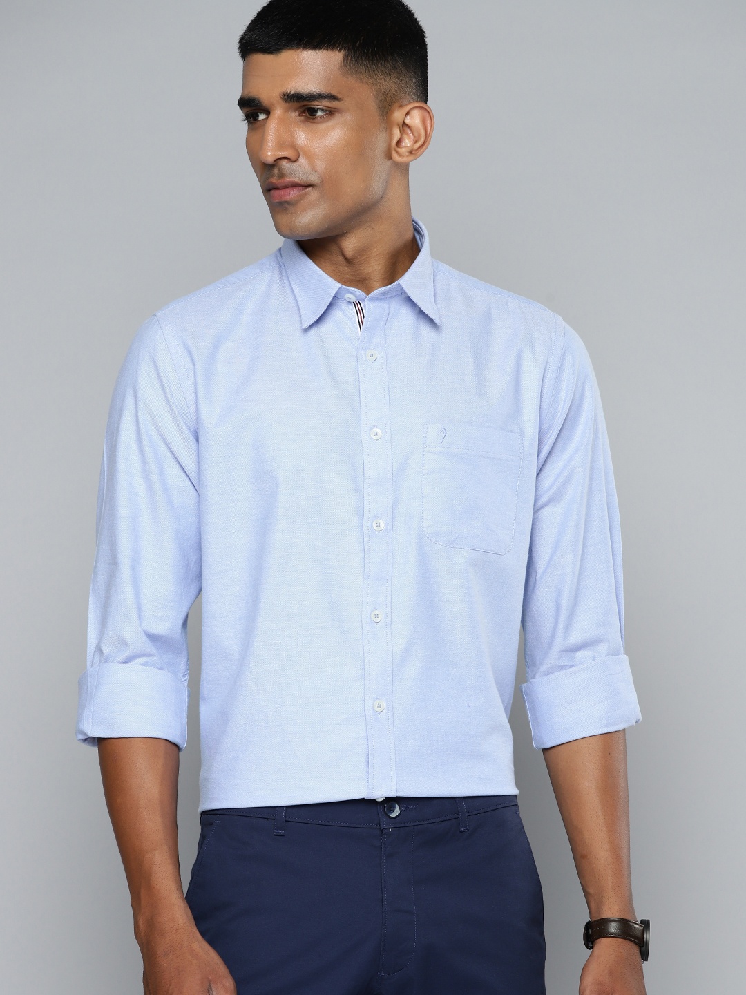 

Indian Terrain Slim Fit Semiformal Shirt, Blue