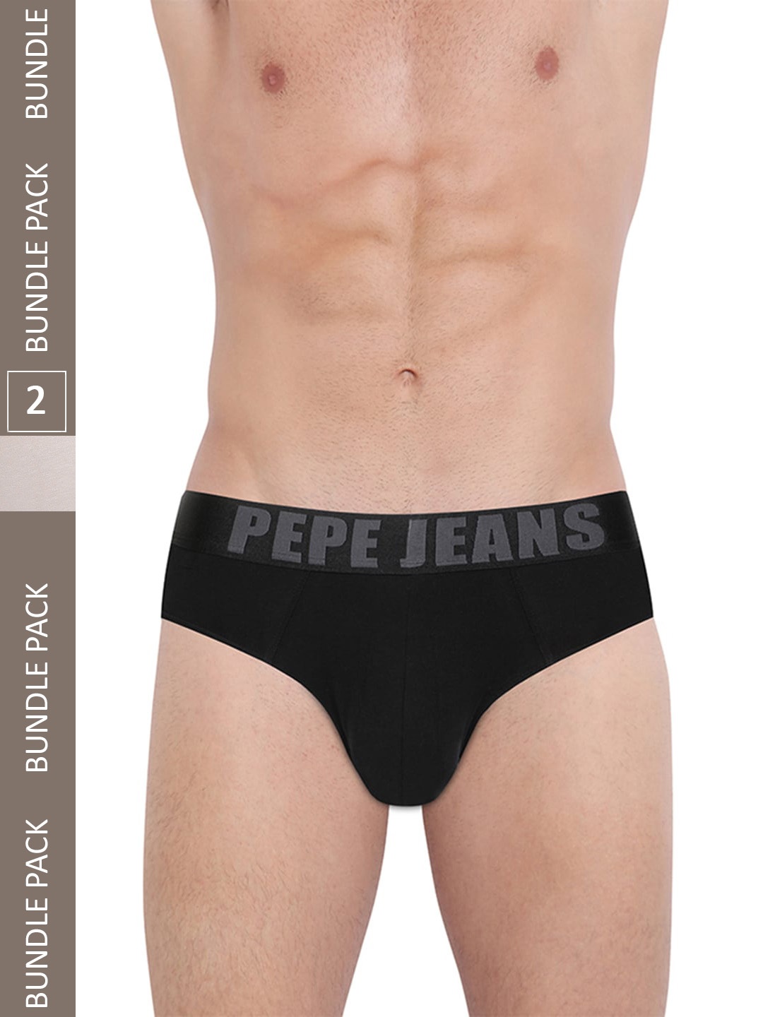 

Pepe Jeans Men Pack Of 2 Deo-Soft Anti Microbial Cotton Basic Briefs 8904311371496, Grey