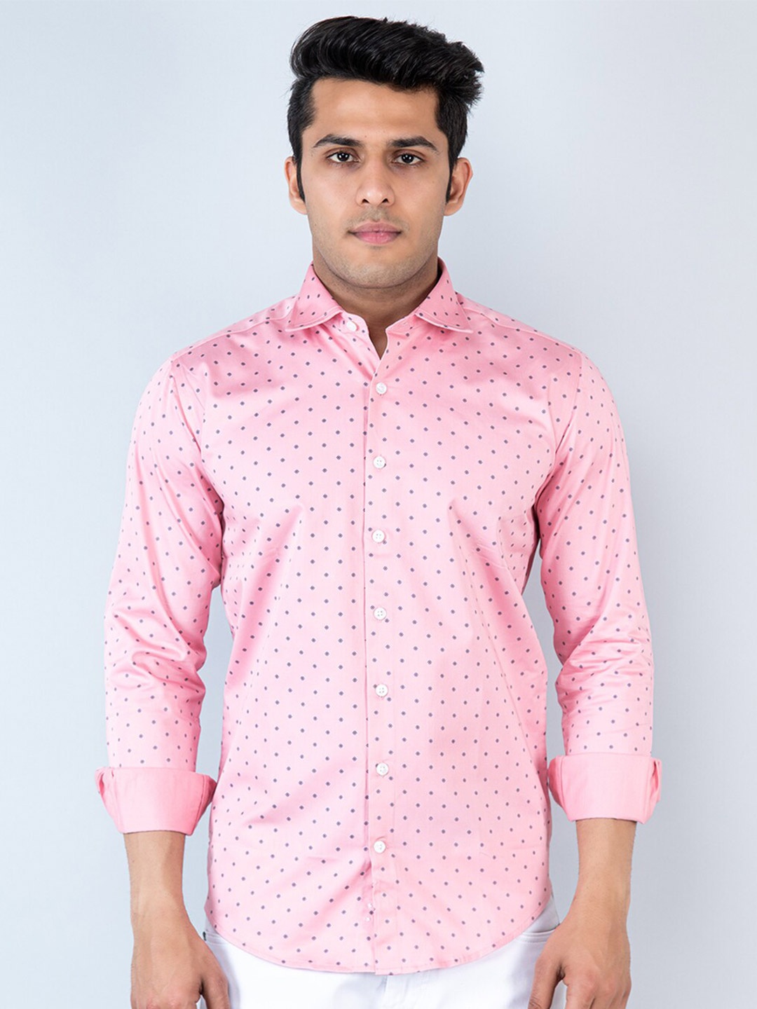 

Tistabene Comfort Geometric Printed Cotton Shirt, Pink