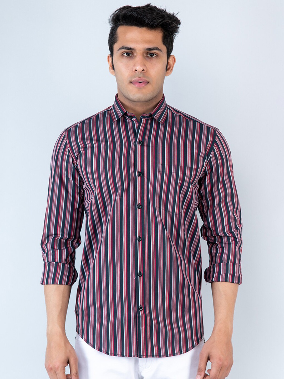 

Tistabene Comfort Fit Striped Casual Shirt, Black