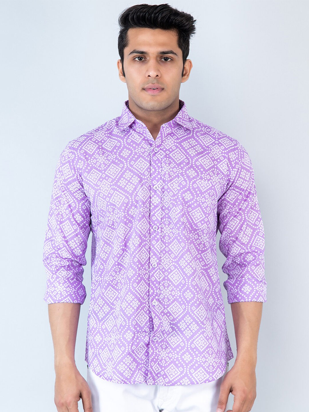 

Tistabene Ethnic Motifs Printed Cotton Casual Shirt, Purple