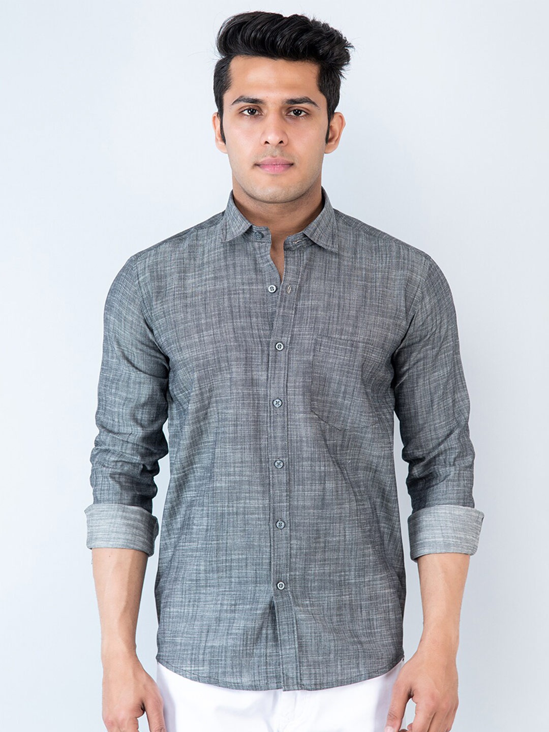 

Tistabene Spread Collar Cotton Casual Shirt, Grey