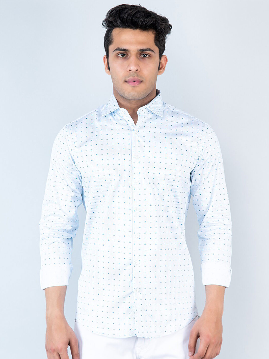 

Tistabene Comfort Conversational Printed Cotton Casual Shirt, Blue