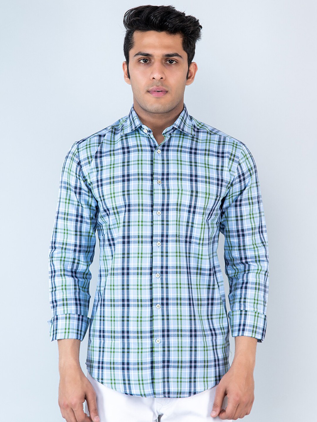 

Tistabene Checked Cotton Casual Shirt, Blue