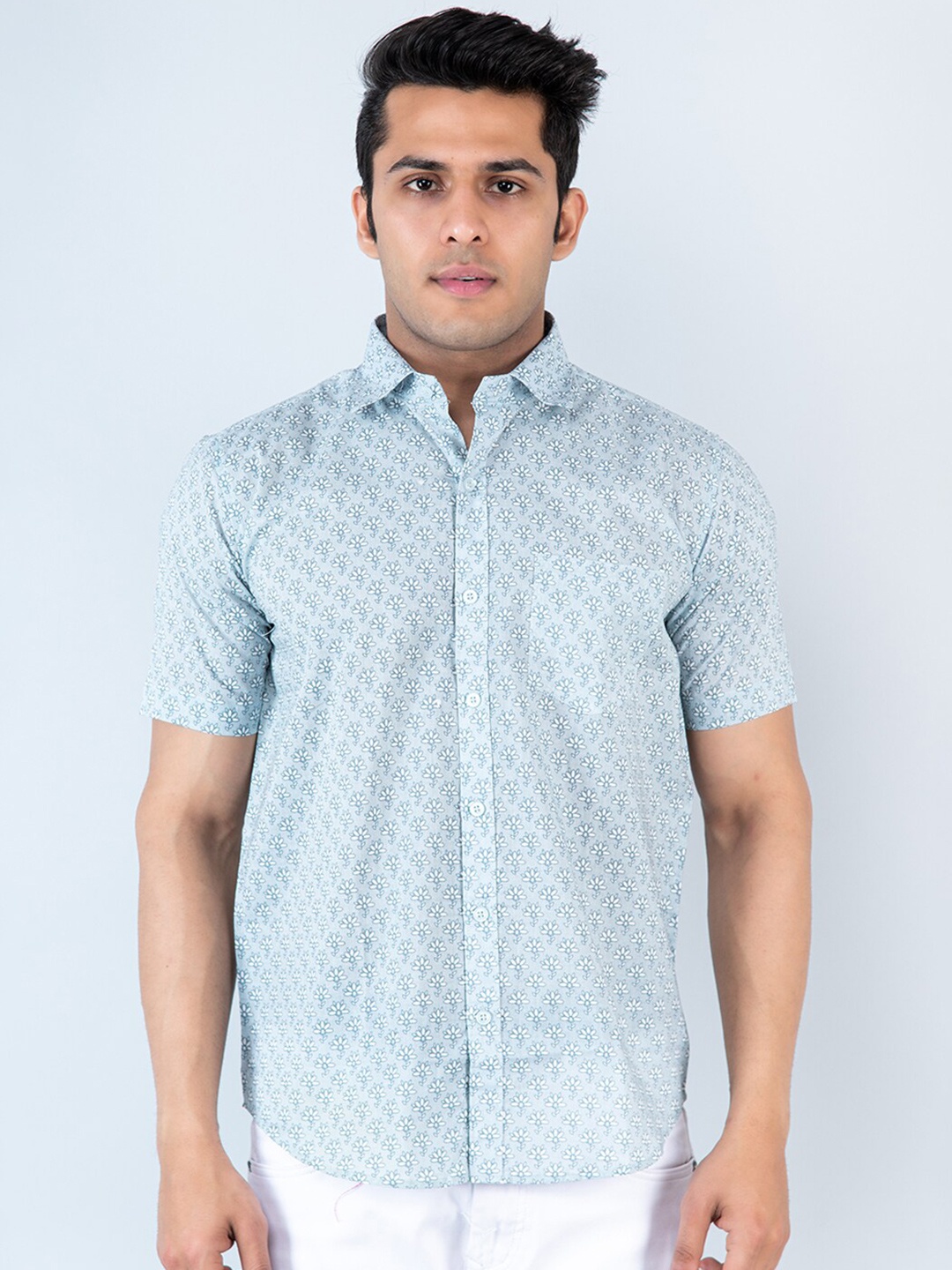 

Tistabene Floral Printed Cotton Casual Shirt, Blue