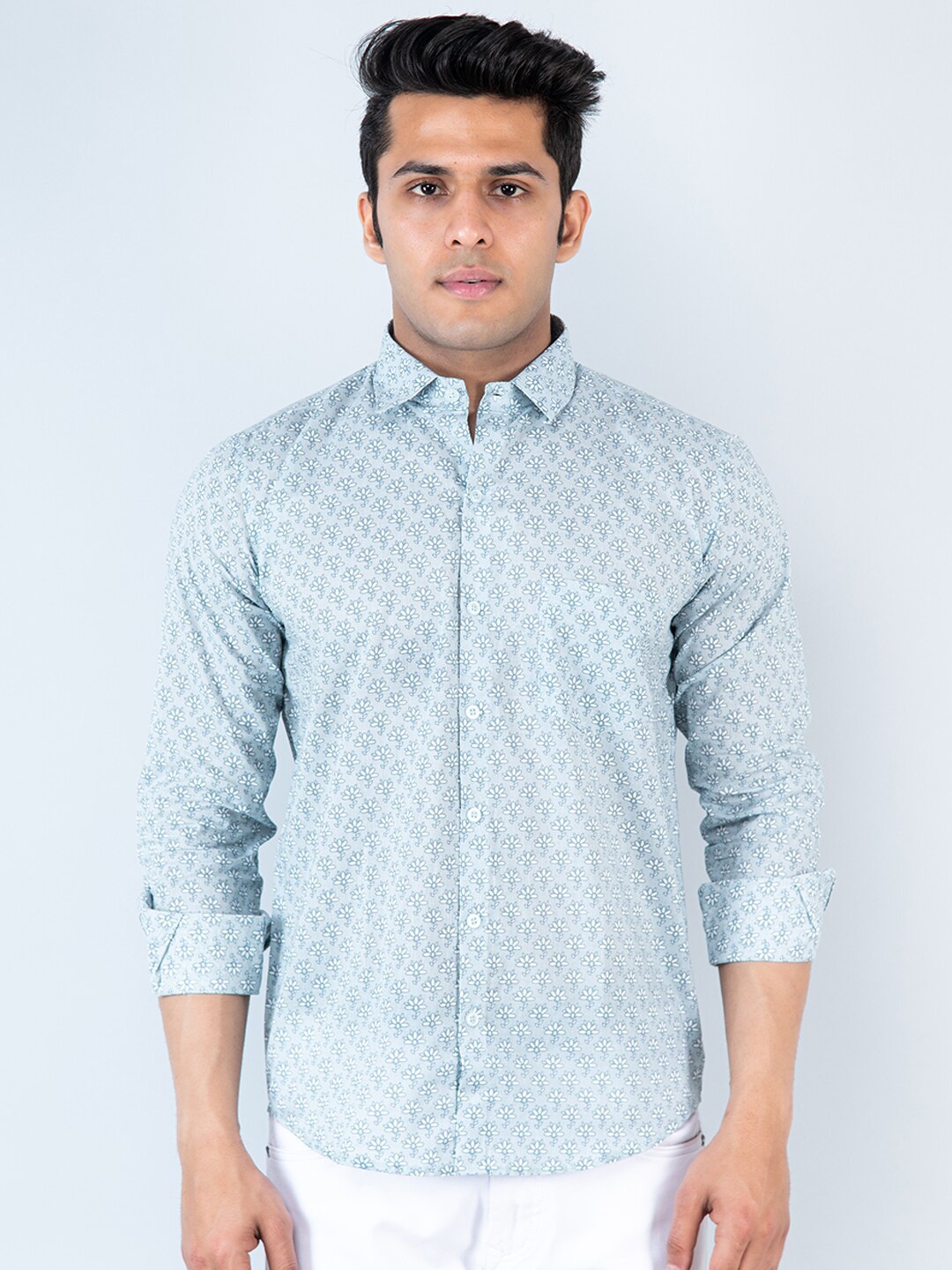 

Tistabene Floral Printed Cotton Casual Shirt, Blue