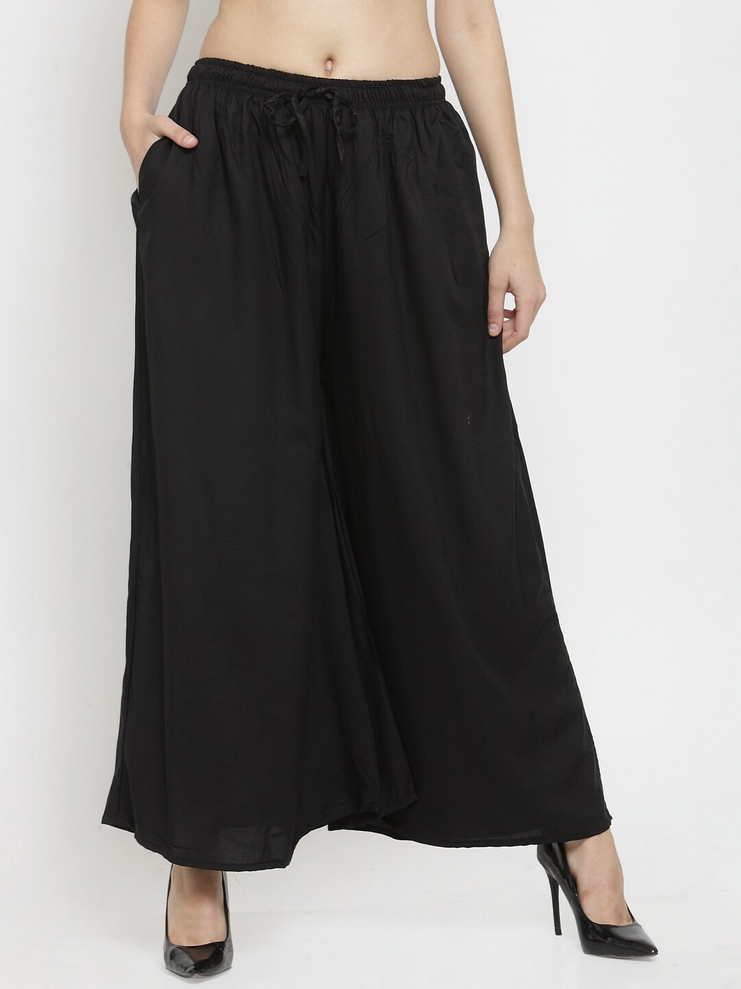 

Clora Creation Women Slip On Flared Palazzos, Black