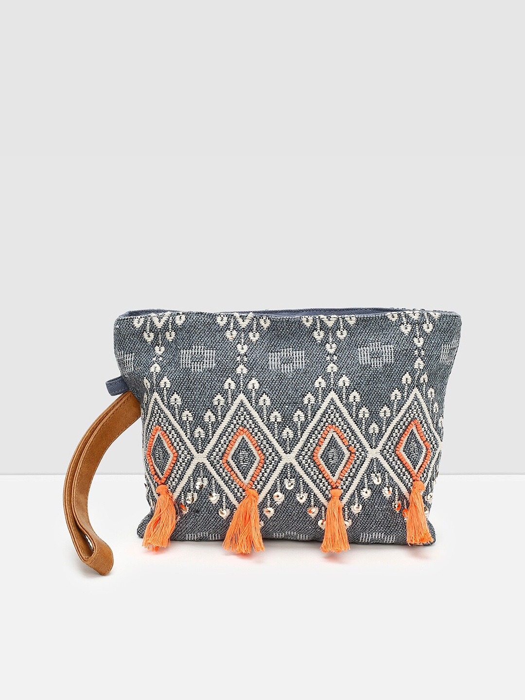 

max Women Printed Cotton Travel Pouch, Grey