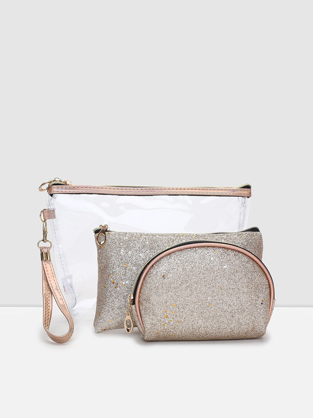 

max Women Set Of 3 Travel Pouches, Gold