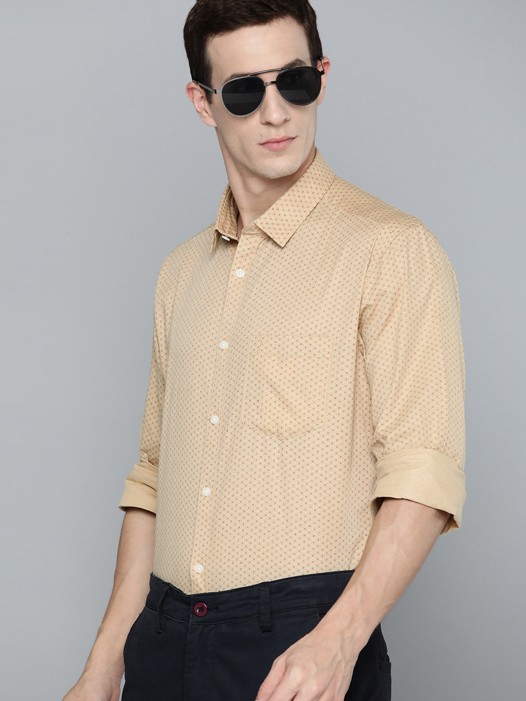 

Indian Terrain Printed Slim Fit Shirt, Beige
