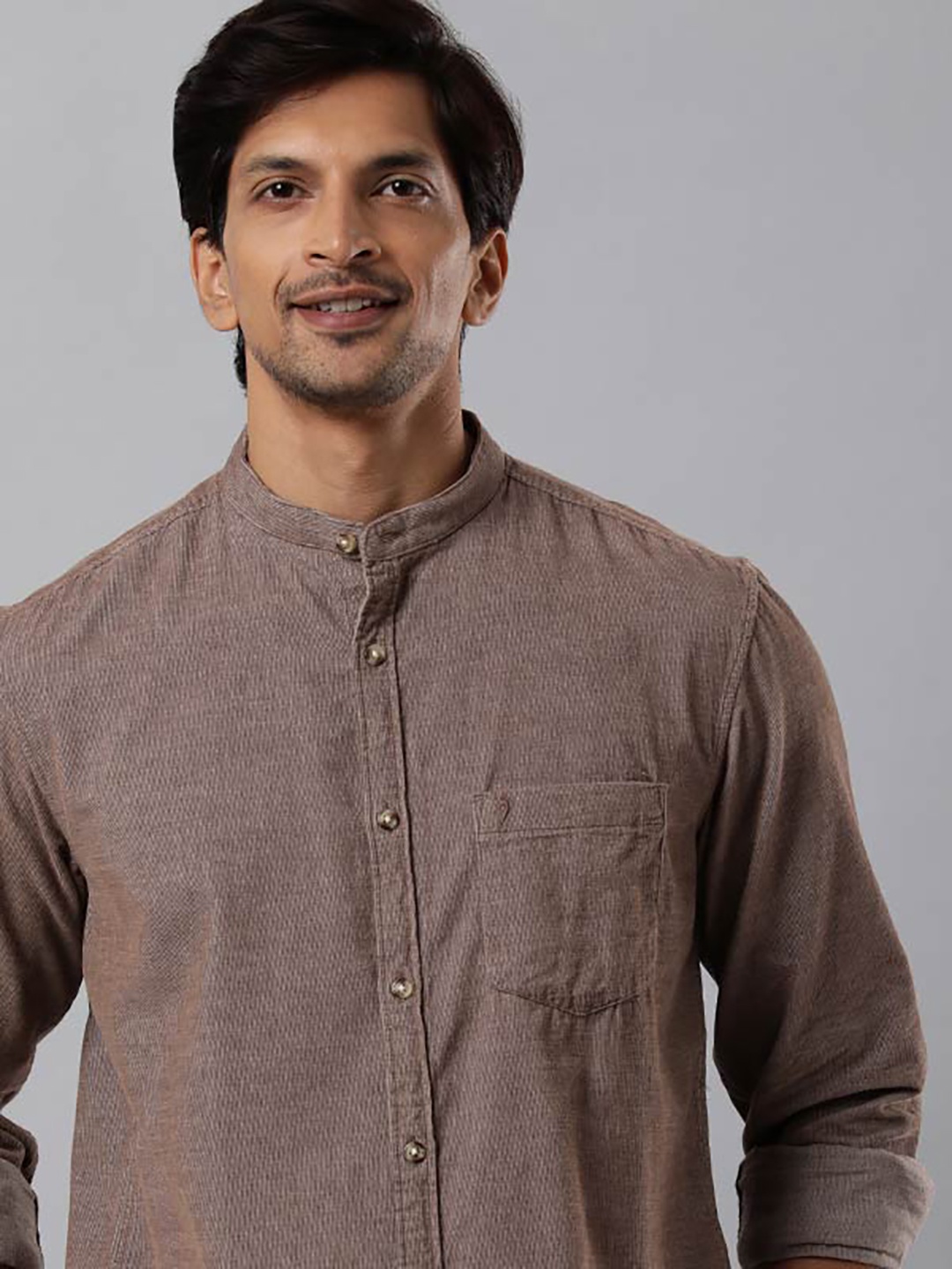 

Indian Terrain Men Chiseled Slim Fit Opaque Casual Shirt, Brown