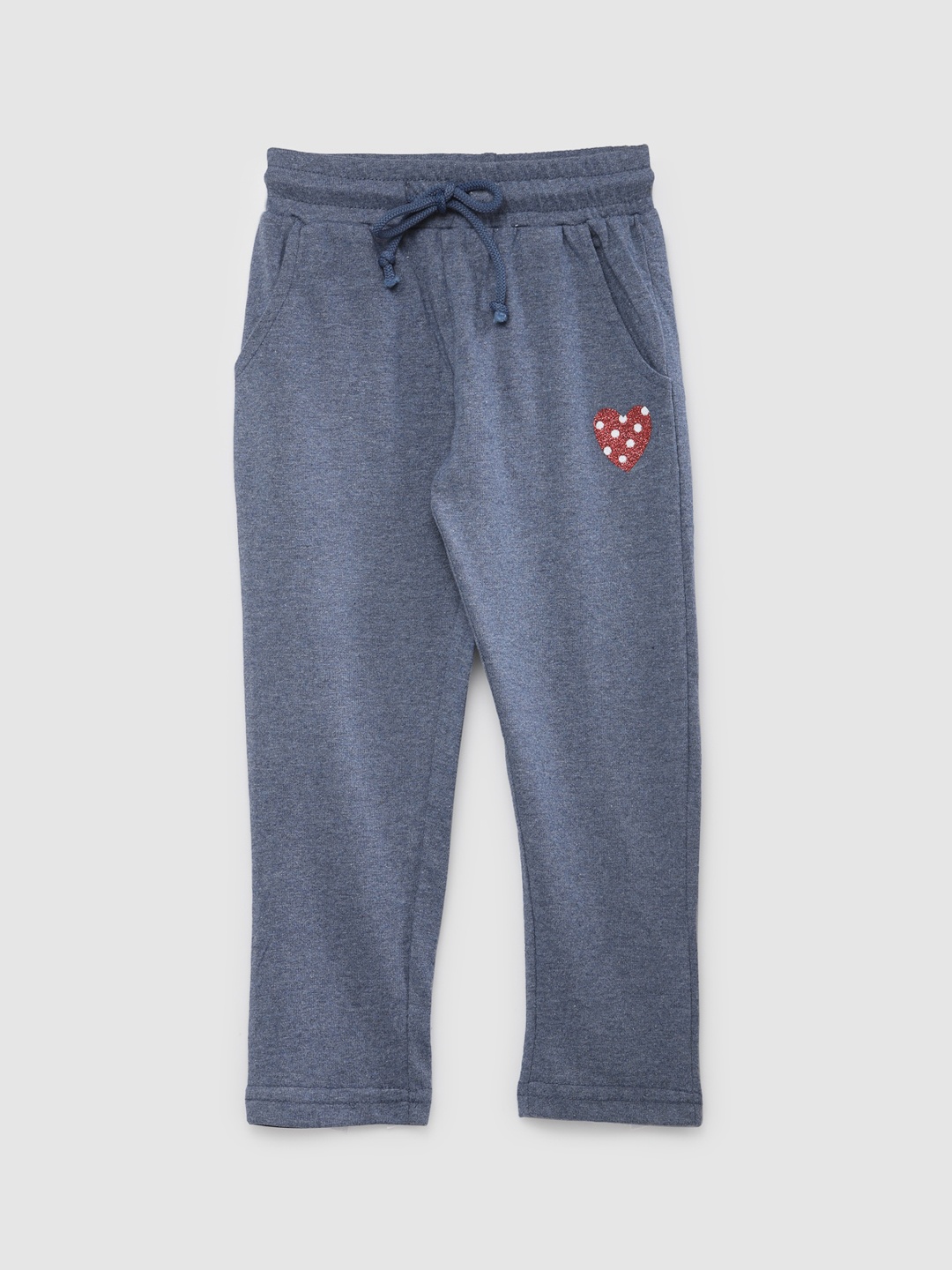 

NYNSH Girls Regular Fit Cotton Track Pants, Blue