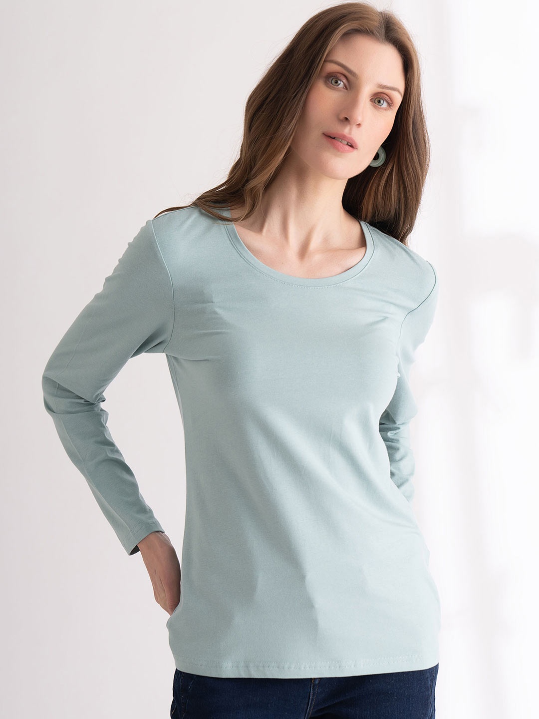 

B.Copenhagen Solid Long Sleeves T-shirt, Sea green