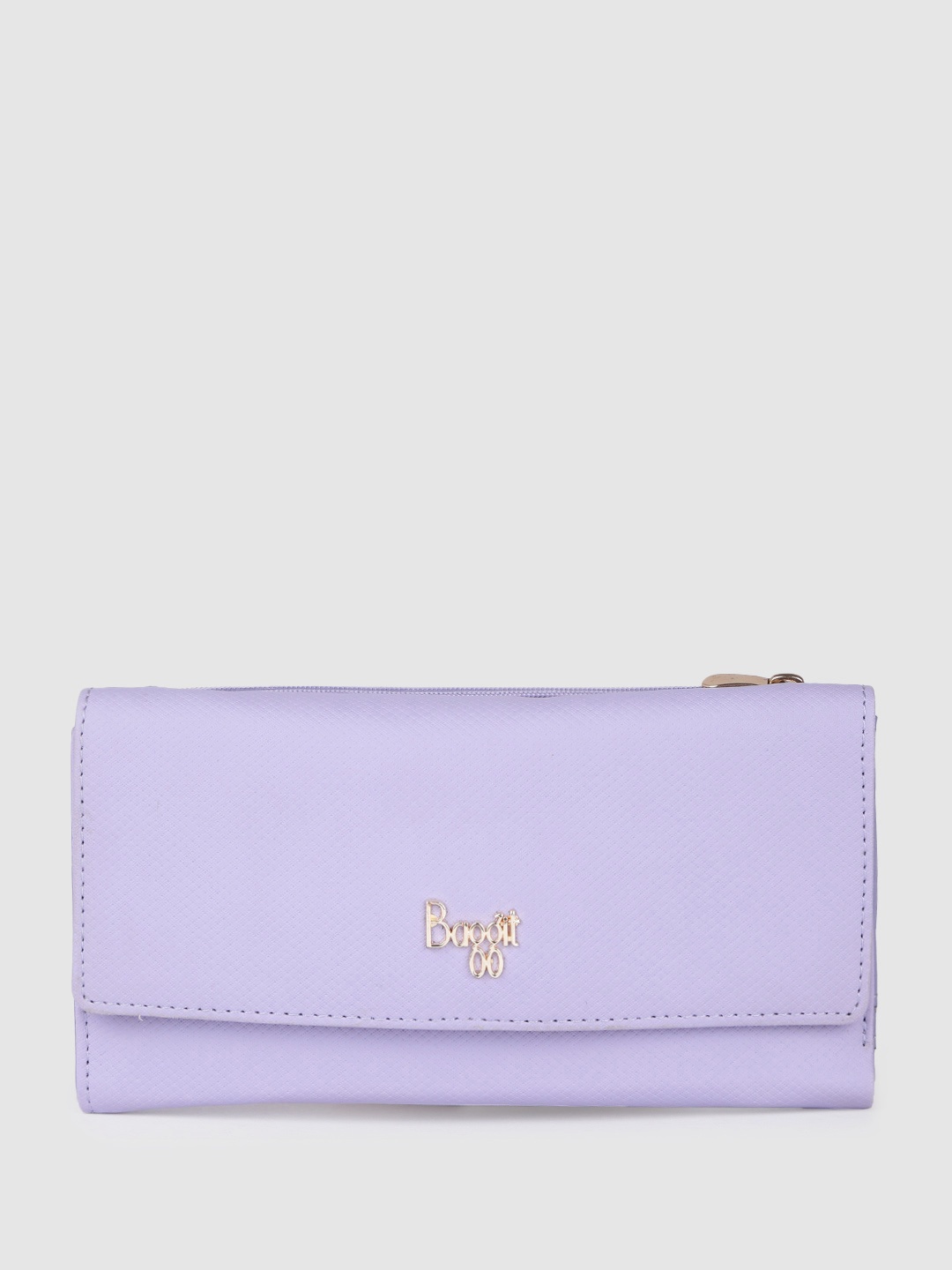 

Baggit Women Textured Three Fold Wallet, Purple