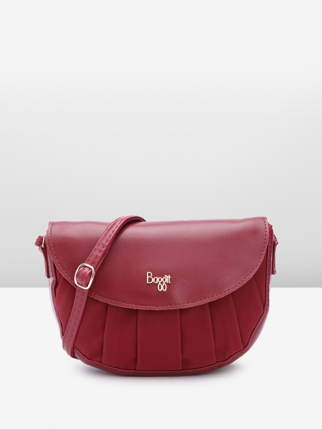 

Baggit Structured Half Moon Sling Bag, Maroon