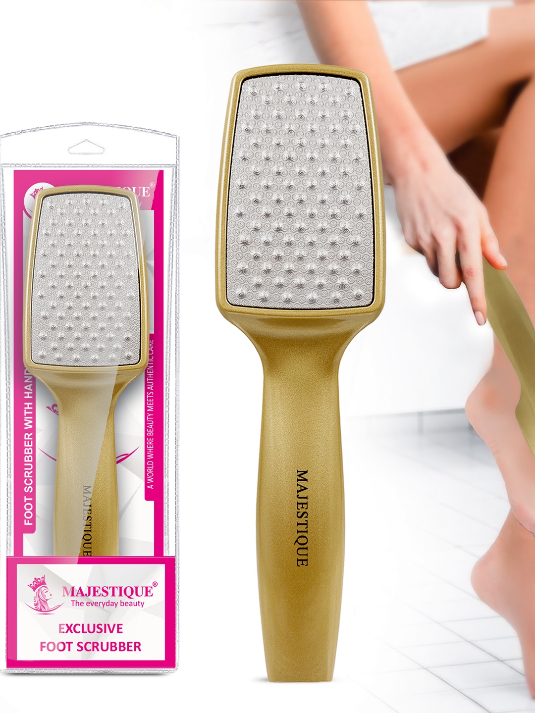 

MAJESTIQUE Professional Callus Remover FN326 Skin Scrubber For Dead Skin, Gold