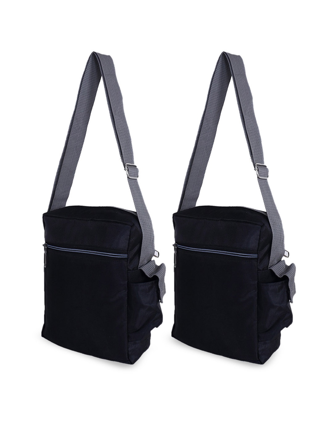 

Kuber Industries Pack Of 2 Leather Crossbody Messenger Bag, Black